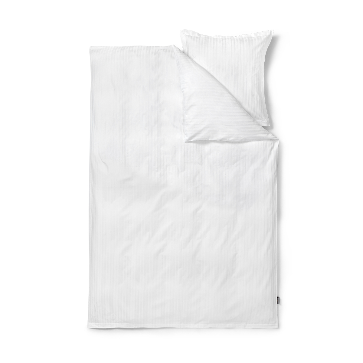 Hvidt sengetøj med indvævede striber i %