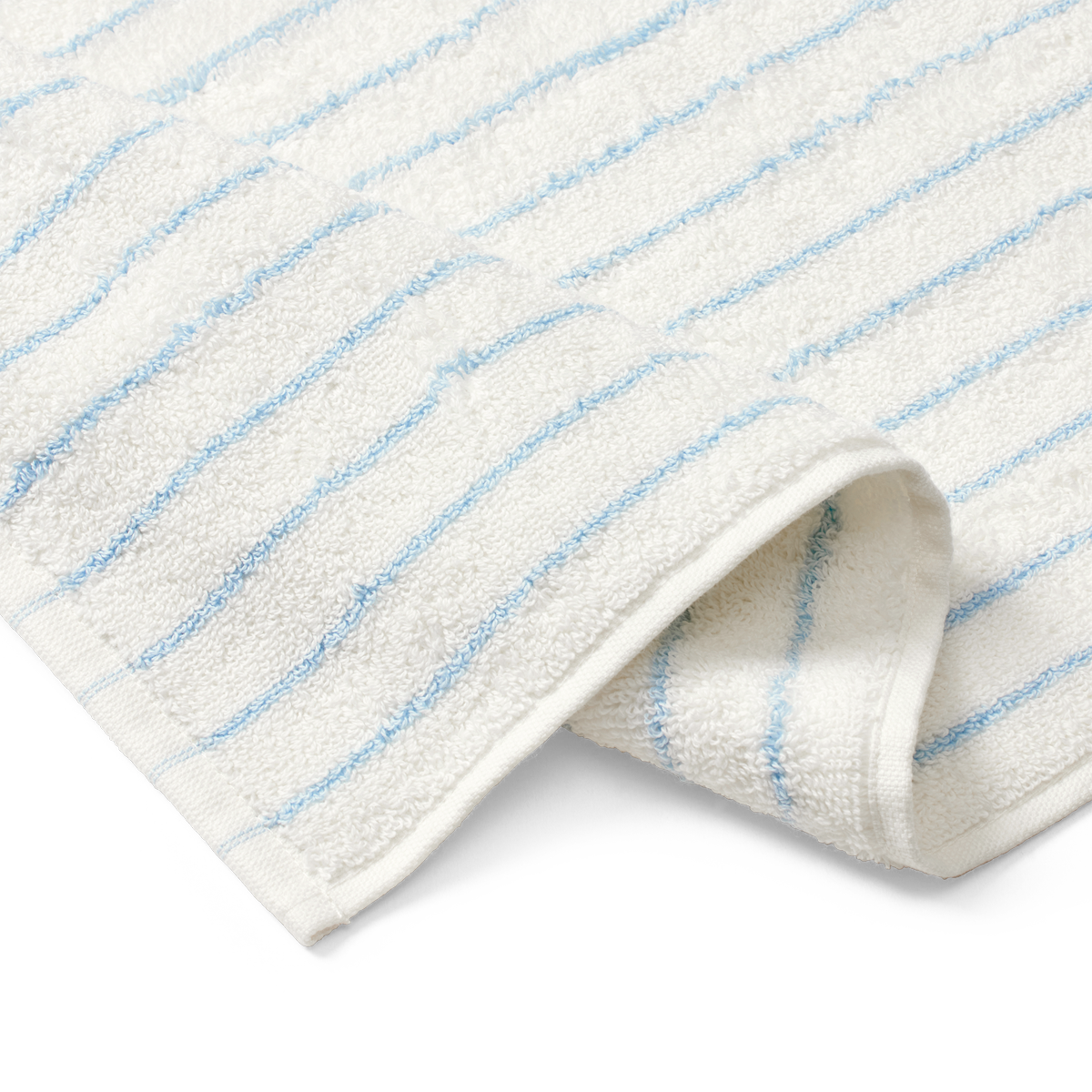 Damask Text and Stripe Blue and White Linen Tea Towel - 22 x 32