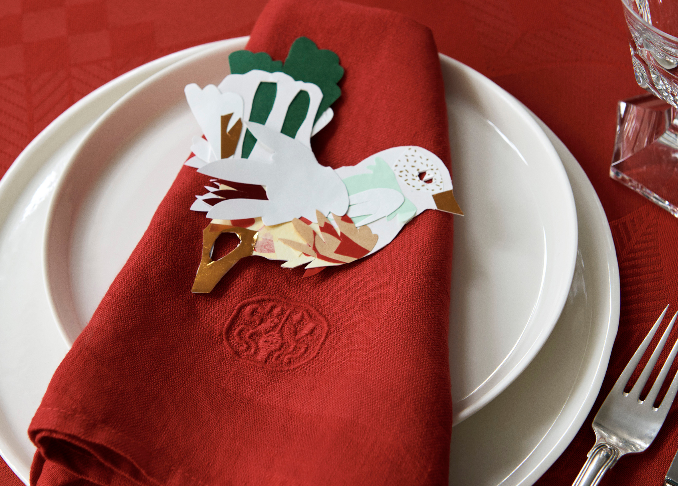 Christmas Linen Napkins with Frayed Edges, Christmas Red Napkins - Linenbee